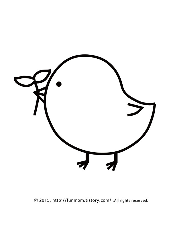 동물 색칠공부 프린트 학습지-Chick Coloring Page::