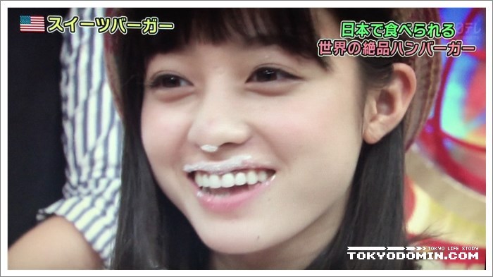 하시모토 칸나(橋本環奈)가 햄버거 먹는 동영상